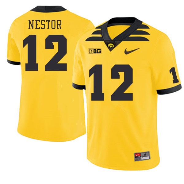Men #12 John Nestor Iowa Hawkeyes College Football Jerseys Stitched Sale-Gold